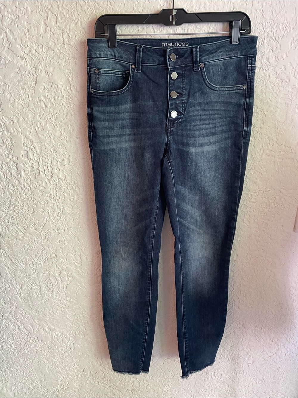 Maurices Women's Dark Wash Ankle Skinny Jeans with Button-Fly